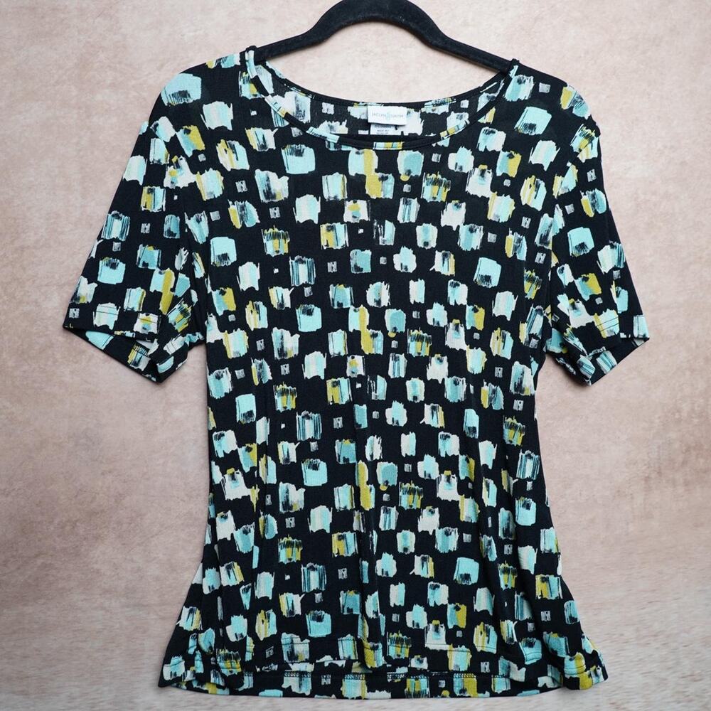 Jaclyn Smith Abstract Print Top Artsy Y2K L